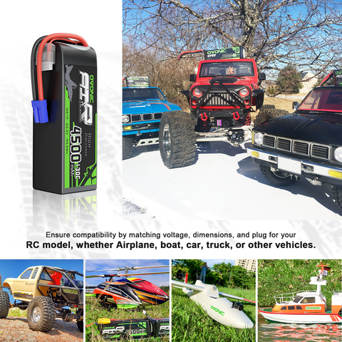 2 × OVONIC 6S Lipo Battery 22.2V 130C 4500mAh RC Lipo with EC5 Plug for for 1/8–1/10 RC Trucks & FMS 70mm EDF Jets