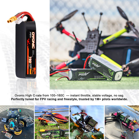 2-Pack Ovonic 4S 780mAh 120C 15.2V LiHV Battery w/XT30 Plug