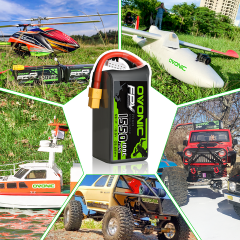 OVONIC 5S LiPo Battery Pack 1550mAh 100C 18.5V with XT60 Plug for Mini FPV Drone Quadcopter Drone