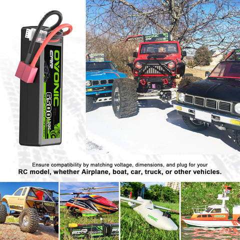 OVONIC 3S 6200mAh 11.1V 130C Hardcase LiPo Battery with Deans Plug for 1/8 & 1/10 Scale RC Car Truck RC Airplane