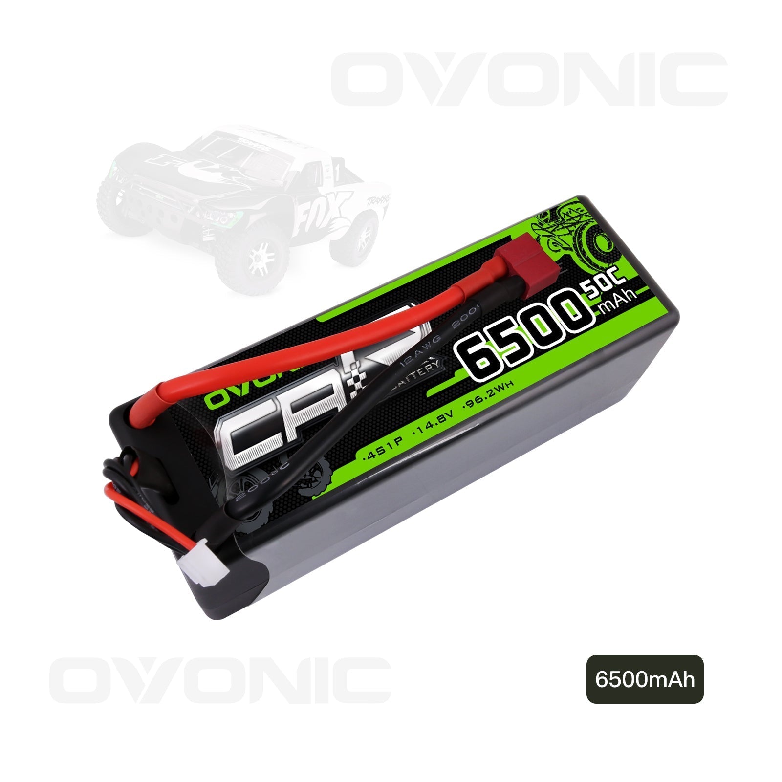 OVONIC 4S LiPo Battery Pack 6500mAh 50C 14.8V Hardcase with Deans Plug 1/8 Scale RC Cars RC Truggy RC Buggy