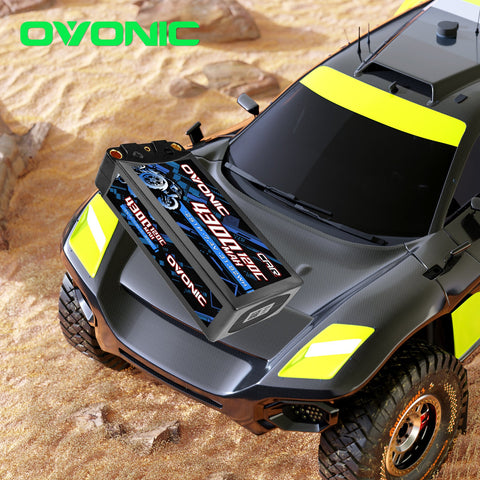 Ovonic 7.4V 120C 4300mAh 2S LiPo Hardcase Battery with 5.0mm Bullet Connector for 1/10 RC Racing & High-Speed Bashing (1/2 Pack)