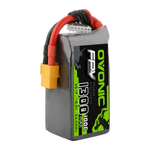 OVONIC 5S LiPo Battery Pack 1550mAh 100C 18.5V with XT60 Plug for Mini FPV Drone Quadcopter Drone