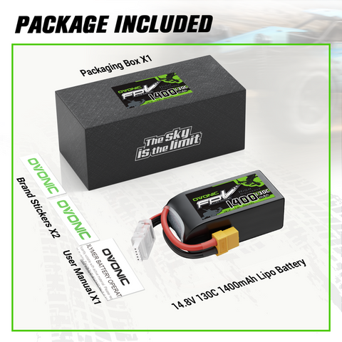 OVONIC R-Line Version 4.0 1400mAh 4S 130C 14.8V Lipo Battery with XT60 Plug