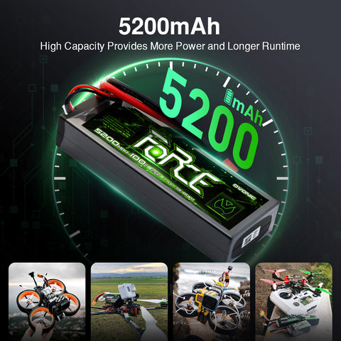 Ovonic Force 2S 5200mAh 100C 7.4V Hardcase LiPo w/ Deans Plug & Checker for 1/10 Short Course Truck & Race Buggy
