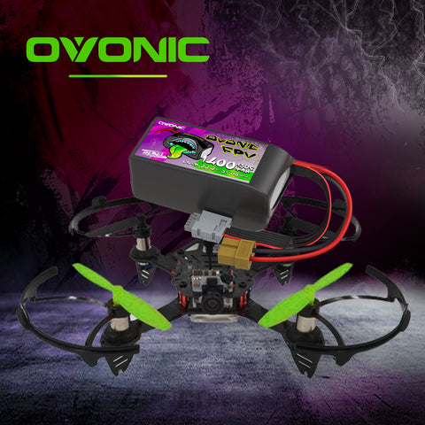 2×Ovonic Rebel 2.0 6S Lipo Battery 1400mAh 6S1P 130C 22.2V FPV LiPo Battery with XT60 Plug for FPV Racing Freestyle Cinewhoop Toothpick Long Range Drone