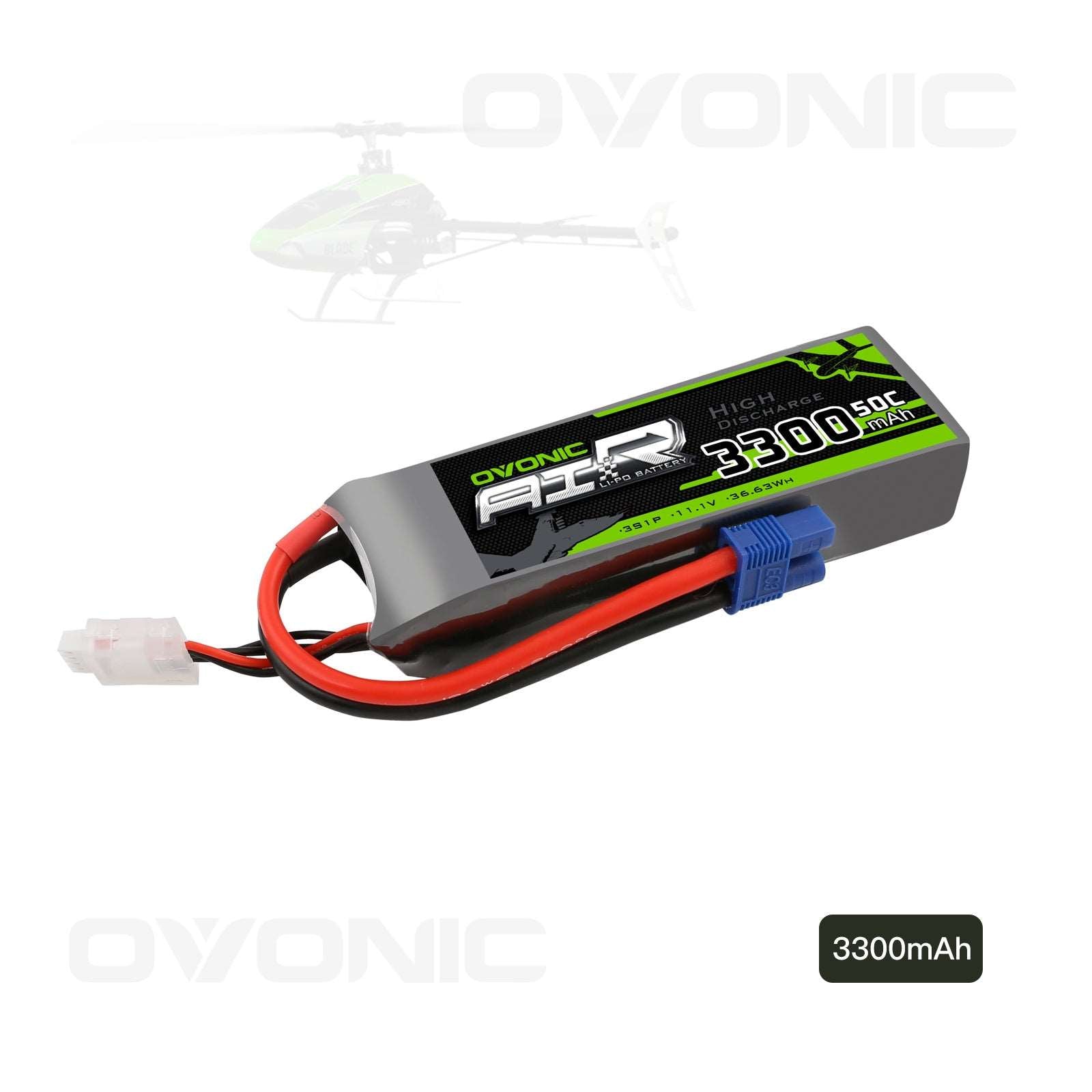 Ovonic 3300mah 3S 11.1V 50C LiPo Battery Pack with EC3 Plug for Airplane &Heli - Ampow