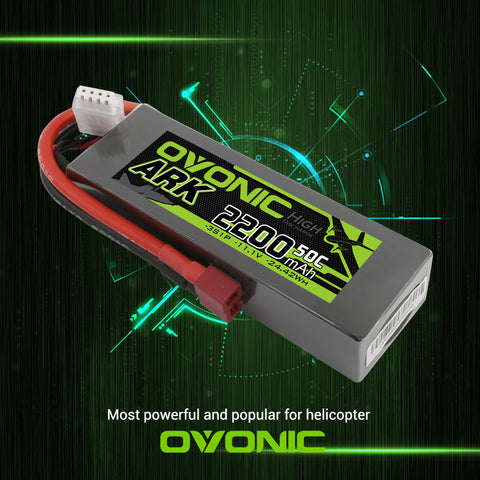 Ovonic ARK 50C 3S 11.1 v 2200mah Lipo Battery Pack with Deans Plug - Ampow