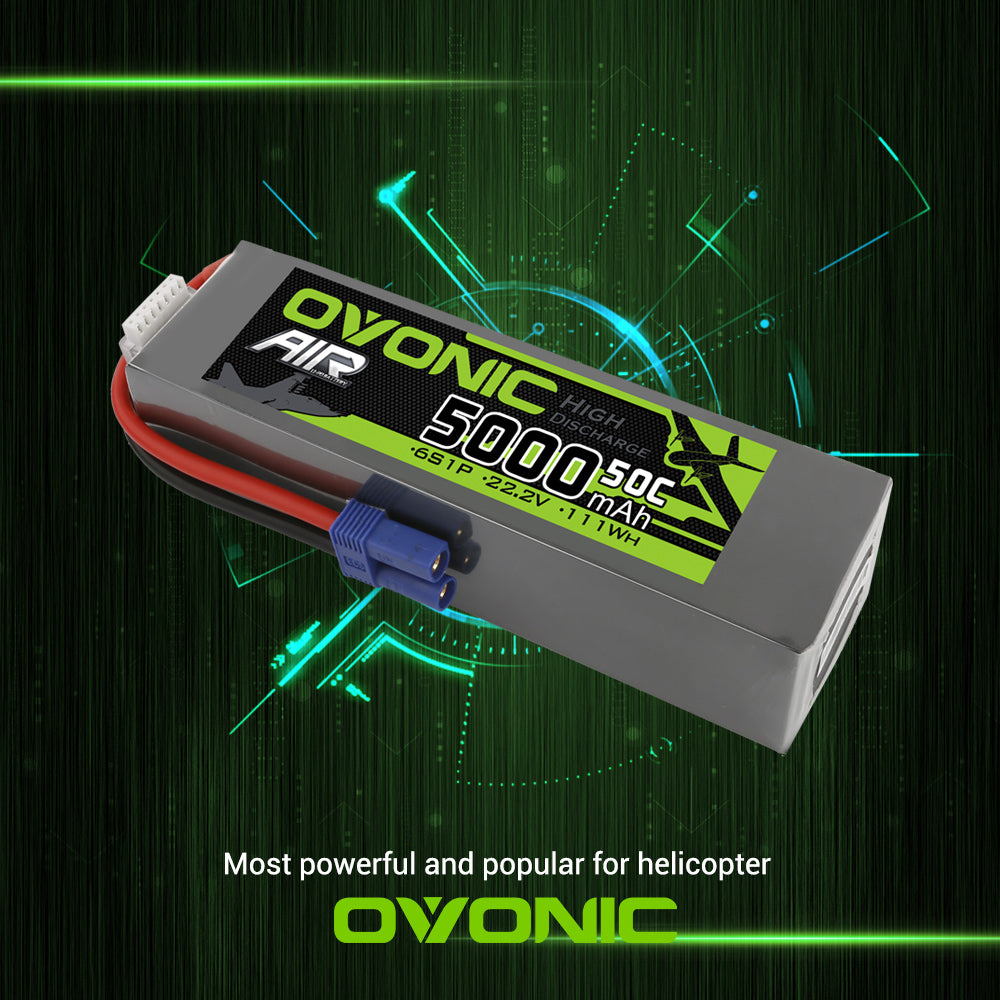 Ovonic ARK 5000mah 6S 22.2V 50C Lipo Battery Pack with EC5 Plug for Airplane&Heli - Ampow