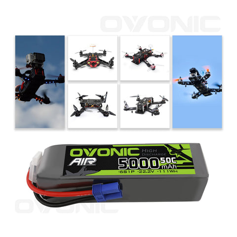 Ovonic 5000mah 6S 22.2V 50C Lipo Battery Pack with EC5 Plug for Airplane&Heli 1/10 SENTON 6S