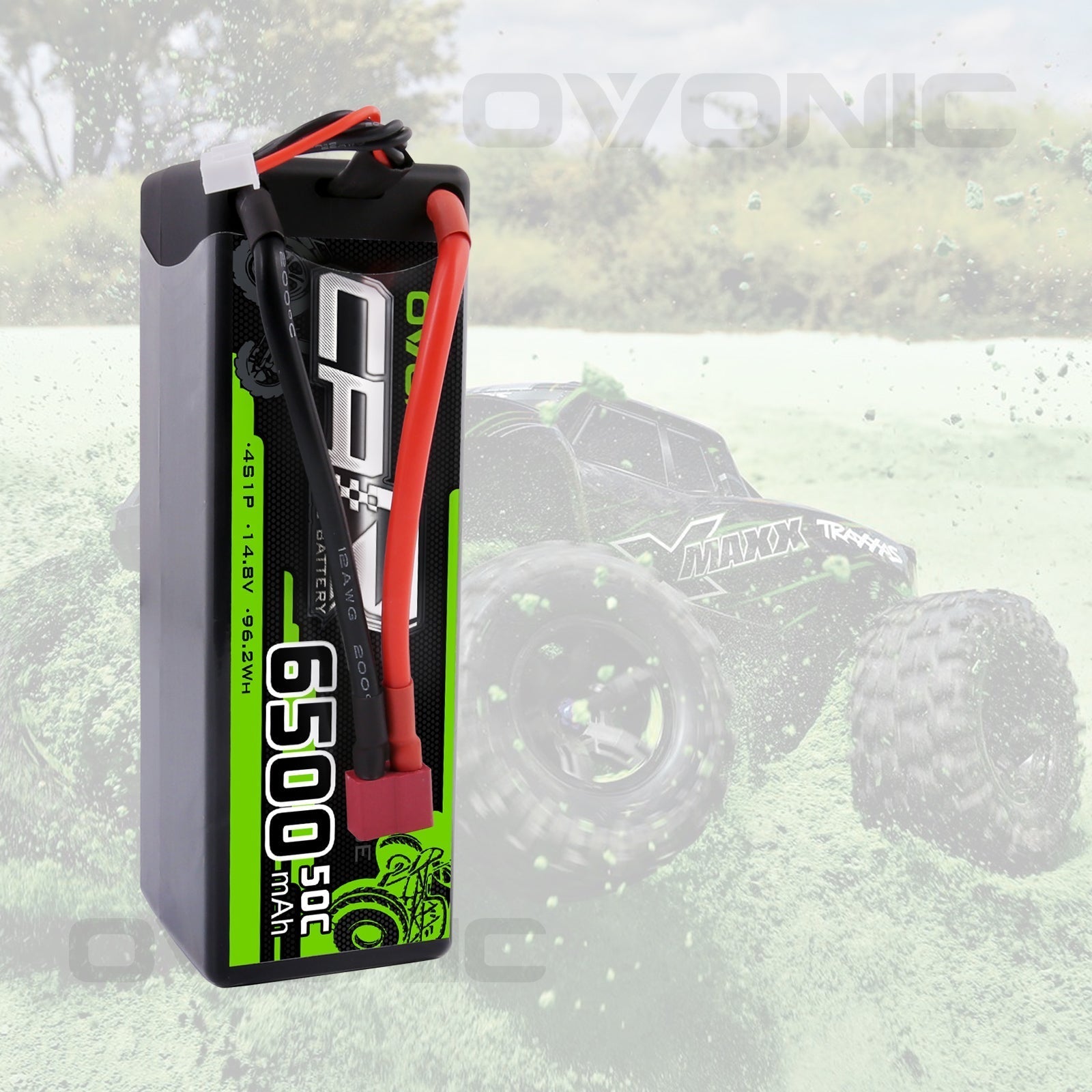 OVONIC 4S LiPo Battery Pack 6500mAh 50C 14.8V Hardcase with Deans Plug 1/8 Scale RC Cars RC Truggy RC Buggy