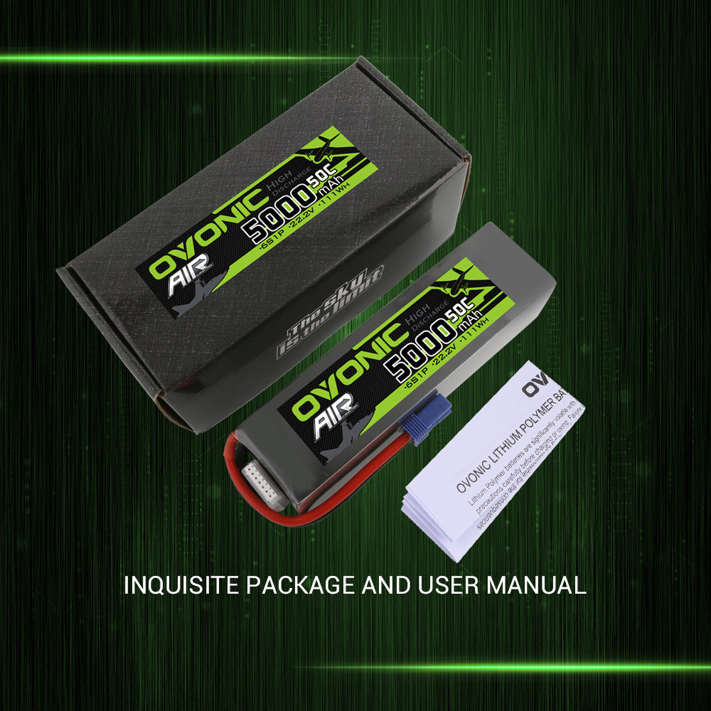 Ovonic ARK 5000mah 6S 22.2V 50C Lipo Battery Pack with EC5 Plug for Airplane&Heli - Ampow