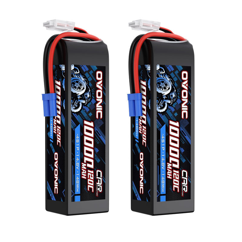 2-Pack Ovonic 4S 10000mAh 14.8V 120C LiPo Battery with EC5 Plug for RC Car Airplane Truck