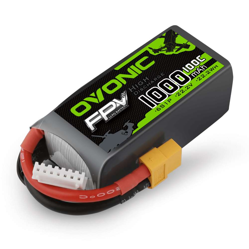 4×OVONIC 6S LiPo Battery Pack 1000mAh 100C 22.2V with XT60 Plug for 5-inch FPV