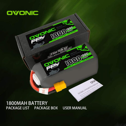 Ovonic 100C 6S 1800mAh 22.2V LiPo Battery for FPV RC drone