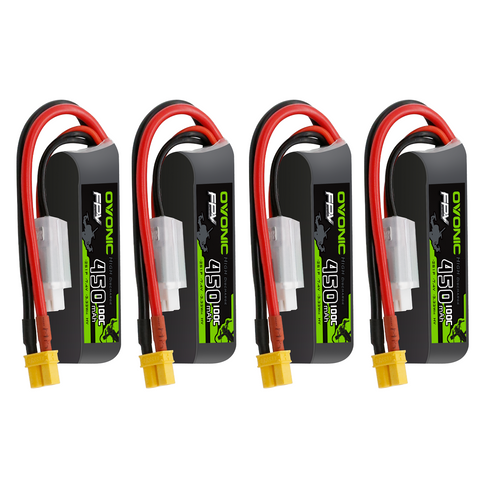 OVONIC 2S Lipo Battery 450mAh 2S1P 100C 7.4V with XT30 Plug for Tinywhoop Cinewhoop