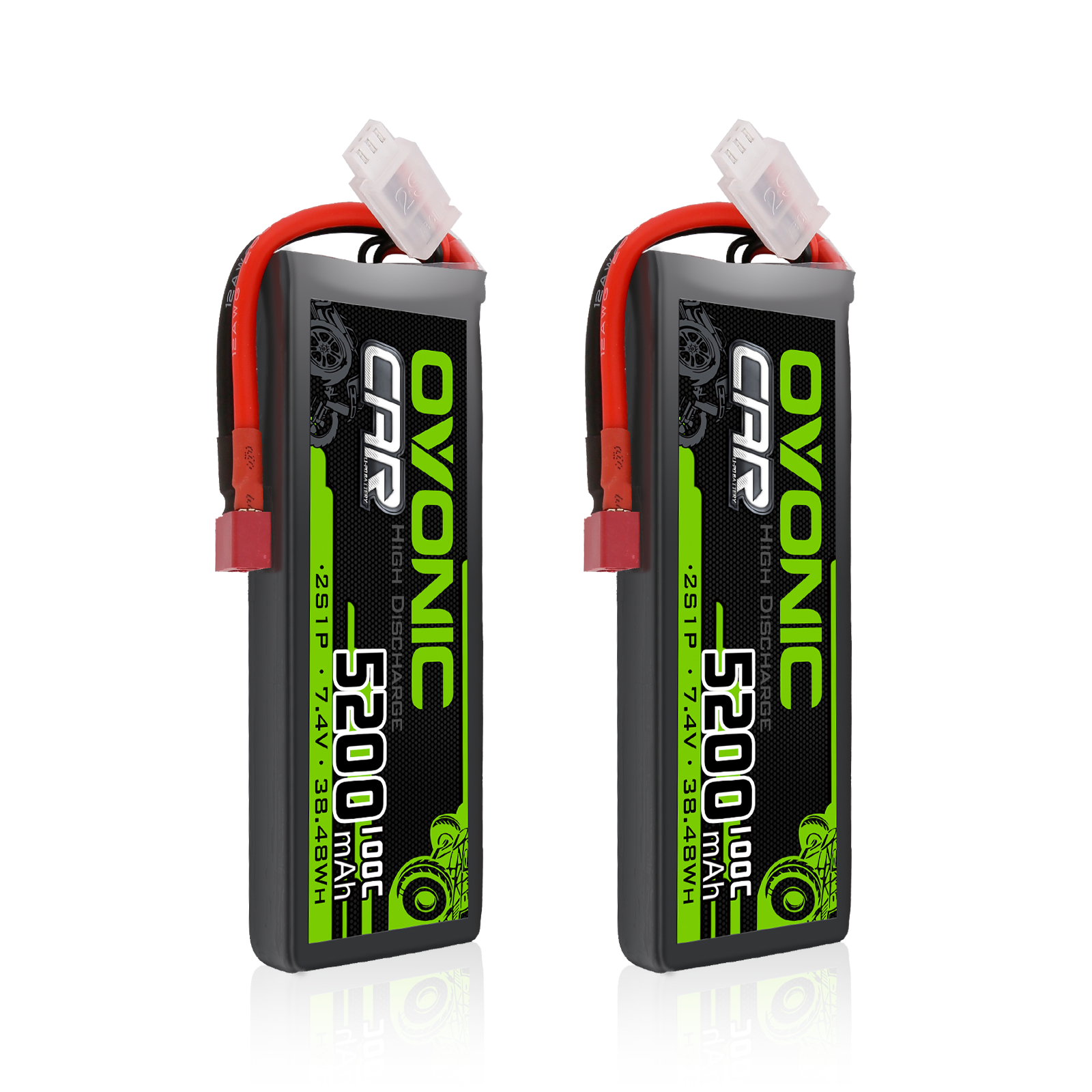 Ovonic 100C 2S1P 5200mAh 7.4V LiPo Battery with Deans Plug