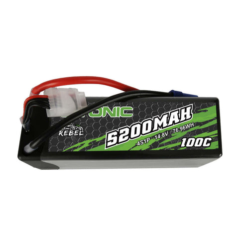 2 × Ovonic Rebel 4S Lipo Battery 5200mAh 100C 14.8V Hardcase EC5 Plug for 1/8 Buggy