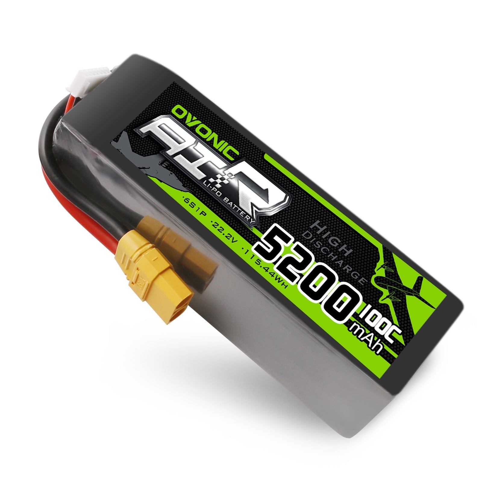 OVONIC 22.2V 5200mAh 6S 100C LiPo with XT90 & AS150 Plug for RC