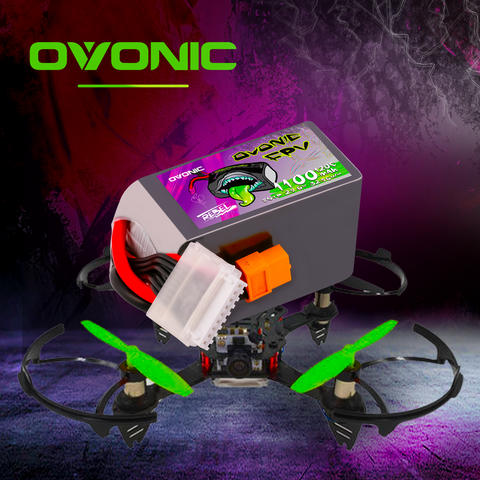 2×Ovonic Rebel 2.0 120C 8S 1100mah Lipo Battery 29.6V Pack with XT60 Plug for 8S FPV Racing Drone