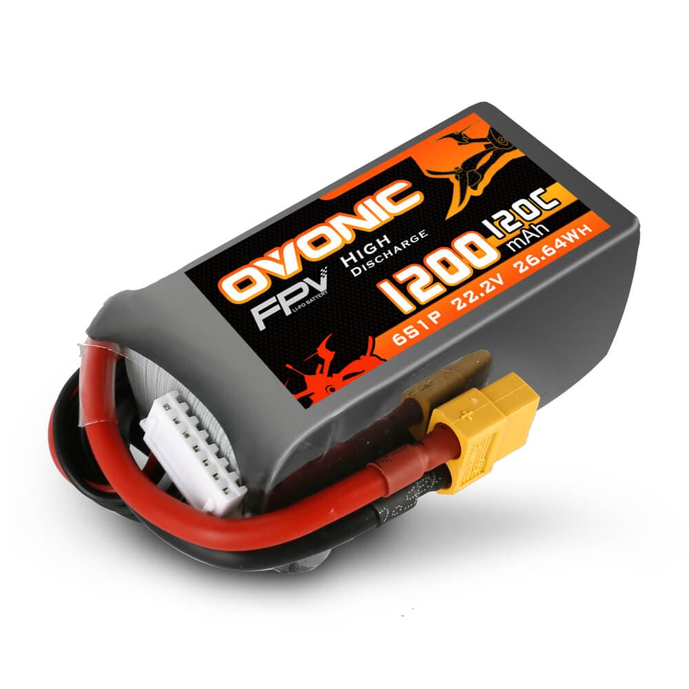 Ovonic 120C 22.2V 6S 1200mAh LiPo Battery with XT60 Plug for FPV racing