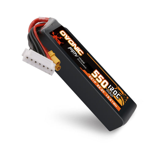 2×Ovonic 120C 6S 550mAh LiPo Battery 22.2V for fpv