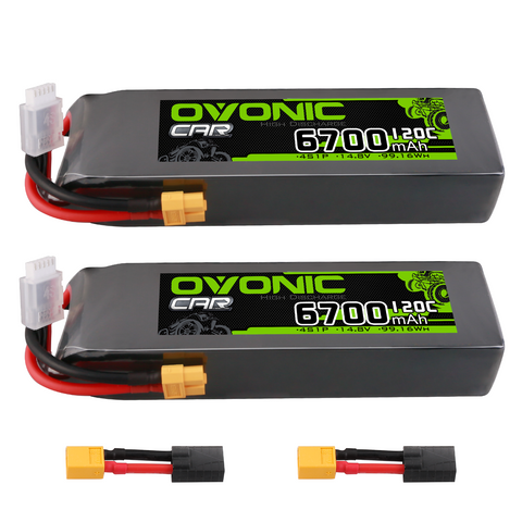 Ovonic 4S 6700mAh 120C LiPo Battery with XT60 to TRA Adapter – us Ovonic 4S 6700mAh 120C LiPo Battery with XT60 to TRA Adapter – us