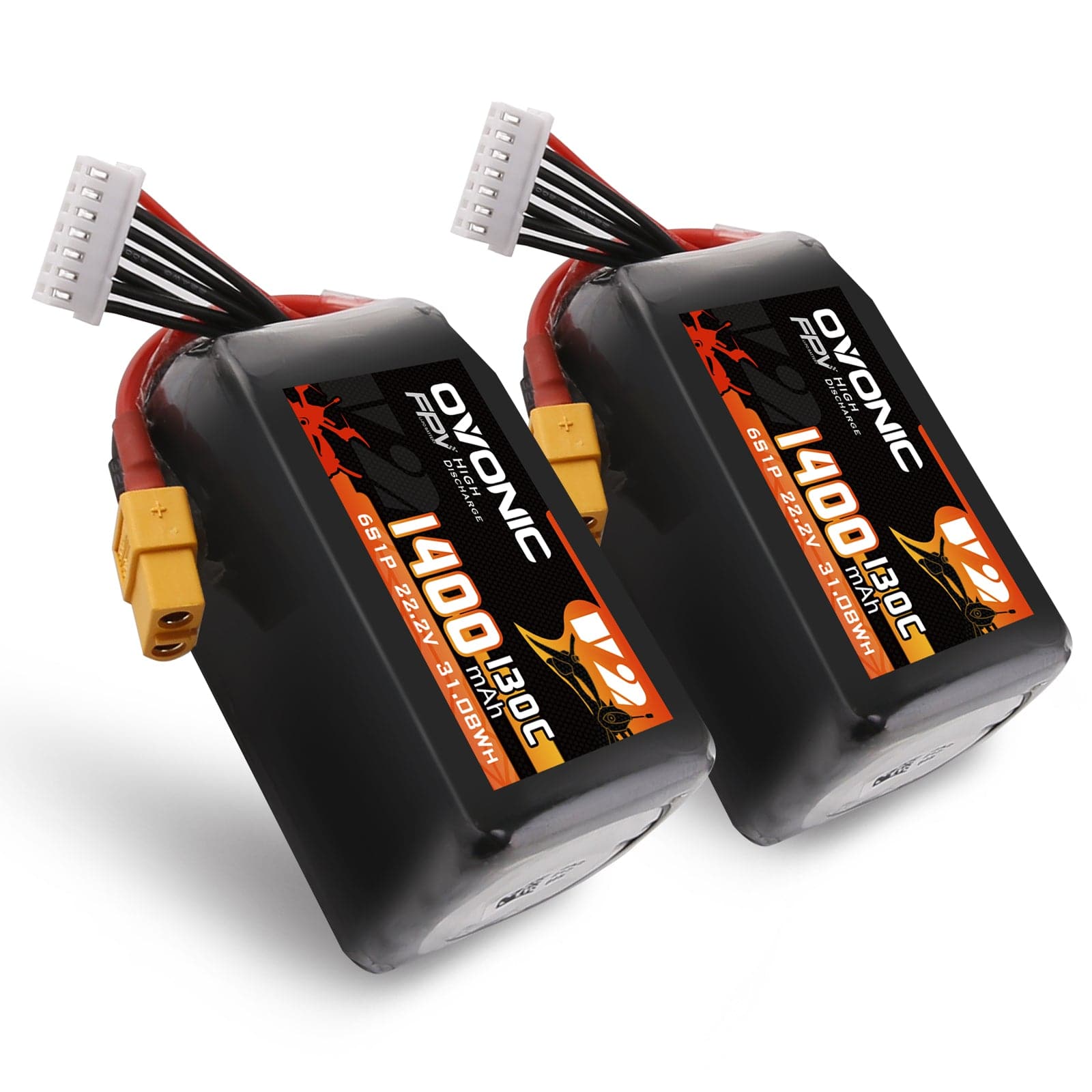 Ovonic 6S LiPo Battery 1400mAh 130C 22.2V with XT60 Plug for FPV Racing Drones