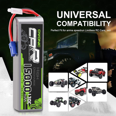 how to fit in oversize lipos in r c truck URGENEX 7.4v RC Car Battery1800mah RC Lipo Batteries With Deans T Plug Longer Expected and Full 8.40v Campatibal With Most 1/10, 1/16 Scale RC Cars 1300mAh 2S-6S Lipo Battery 7.4V-22.2V
