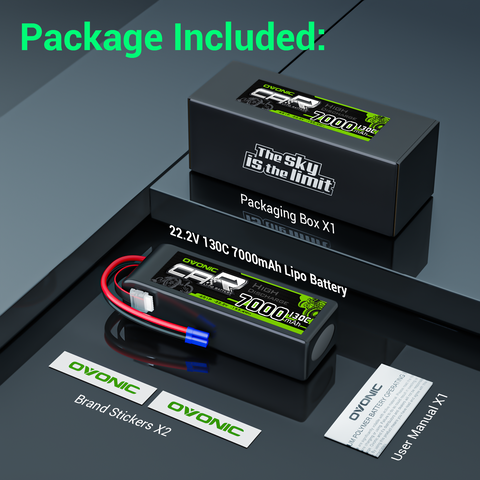 Ovonic 6S 7000mAh 130C LiPo Battery with EC5 Plug for 1/8 RC Cars Jets Boats & Drones