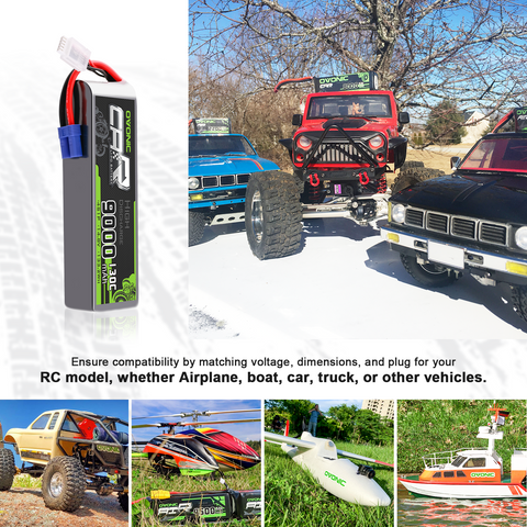OVONIC 4S LiPo Battery 9000mAh 14.8V 130C RC Battery with EC5 Plug