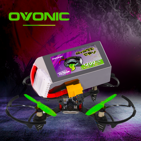 2×Ovonic Rebel 2.0 6S Lipo Battery 1200mAh 6S1P 150C 22.2V FPV LiPo Battery with XT60 Plug for FPV Racing Freestyle Cinewhoop Toothpick Long Range Drone