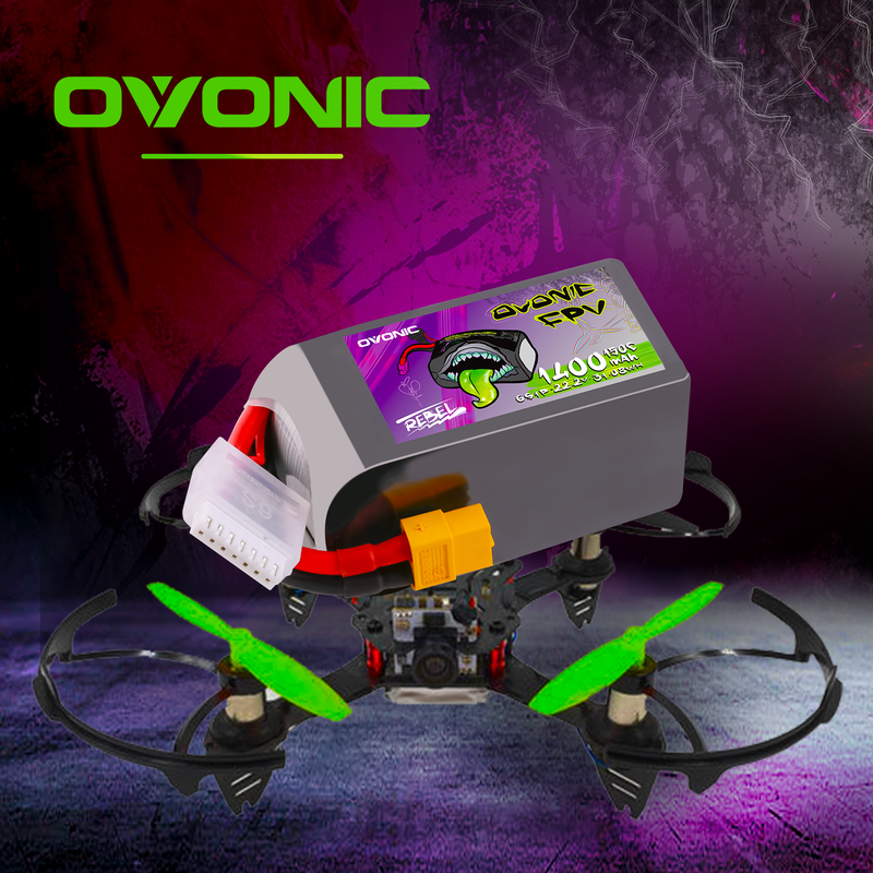 Ovonic Rebel 2.0 150C 6S 1400mah Lipo Battery 22.2V Pack with XT60 Plug