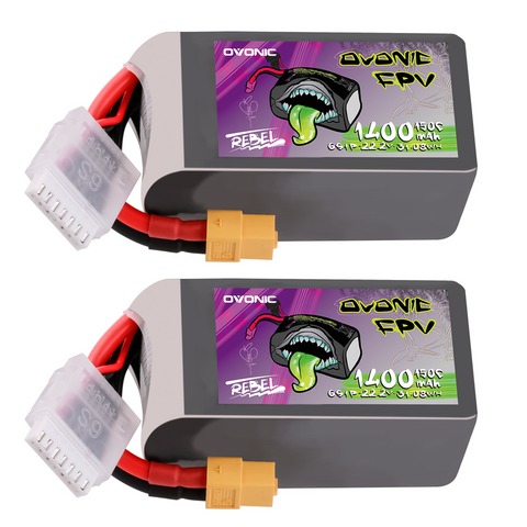 Ovonic Rebel 2.0 150C 6S 1400mah Lipo Battery 22.2V Pack with XT60 Plug