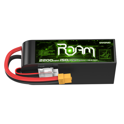 Ovonic Roam Series 6S Lipo Battery 2200mAh 6S1P 150C 22.2V Long Range Lipo Battery with XT60 Plug for 6-7 Inch Long Range 6s HD Cinelifter FPV Quad