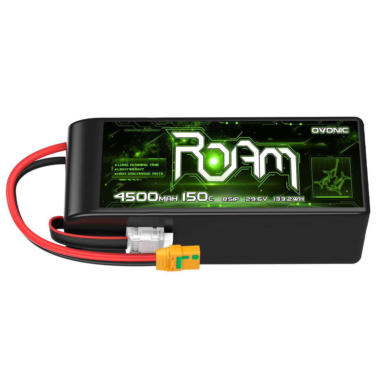 Ovonic Roam Series 8S Lipo Battery 4500mAh 8S1P 150C 29.6V Long Range Lipo Battery with XT90-S Plug for 7 8" X8 Cinelifter Long Range Drones Multirotor X-Class