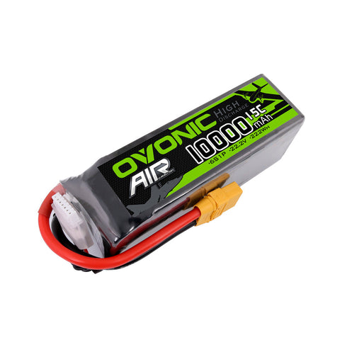 Ovonic 22.2V 10000mAh 6S 15C LiPo Battery for UAV Multirotors Drone - XT90 Plug - Ampow