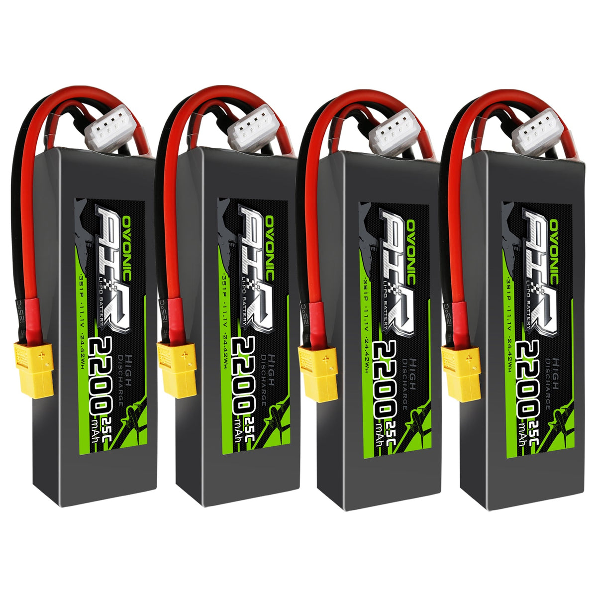 4×Ovonic 2200mAh 25C 3S1P 11.1V Lipo Battery with XT60 for Freewing Dynam