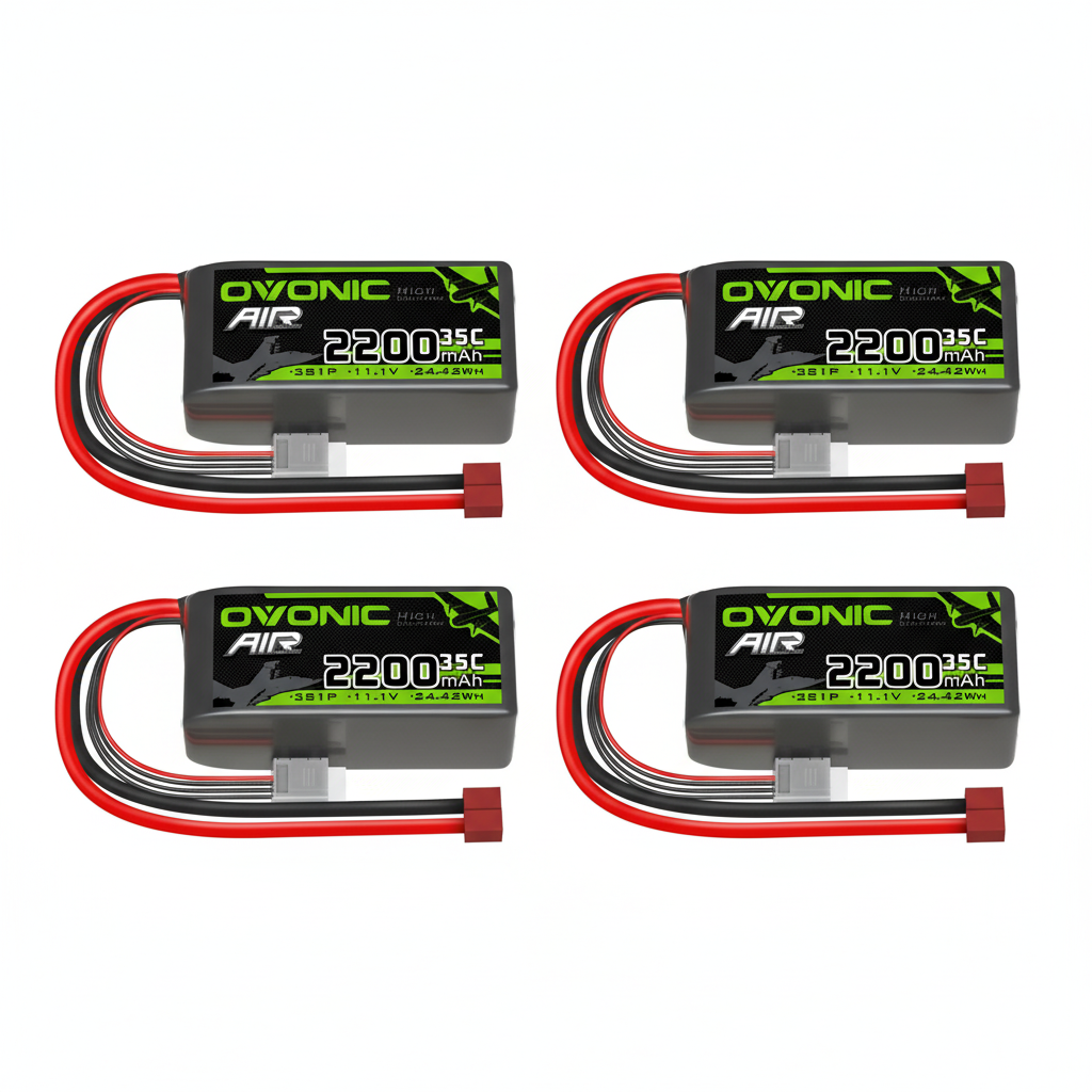 Ovonic 3S 2200mAh 35C Shorty LiPo Battery (Deans) for RC Airplane (2/4 Pack)
