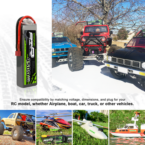 2×OVONIC 3S Lipo Battery 4500mAh 50C 11.1V with Deans Plug for 1/8 scale RC Car RC Buggy RC Aircraft