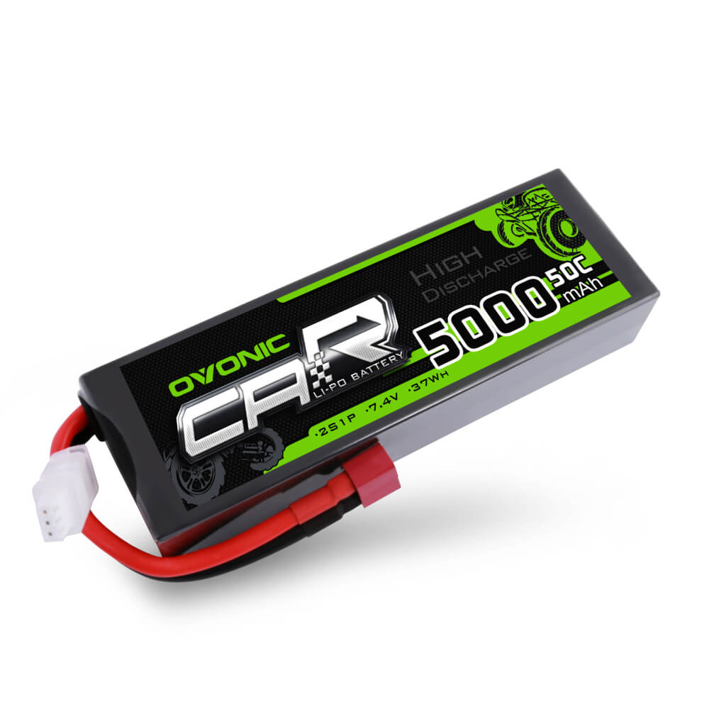 OVONIC 2S LiPo Battery Pack 5000mAh 50C 7.4V HardCase for HPI RC