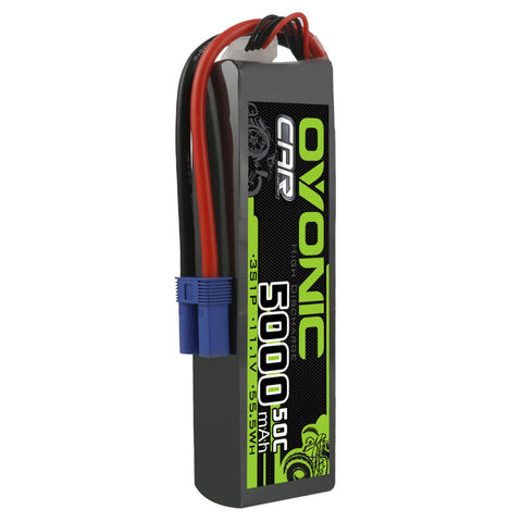 Ovonic 3S 5000mAh 50C 11.1V LiPo Battery Pack With EC5 Plug for 3s& 6s ARRMA Car - Ampow