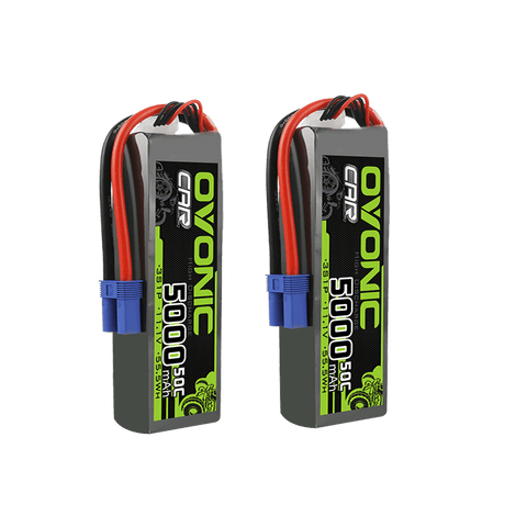 2×Ovonic 5000mAh 3S 50C LiPo Battery 11.1V EC5 for 3s&6s ARRMA Car