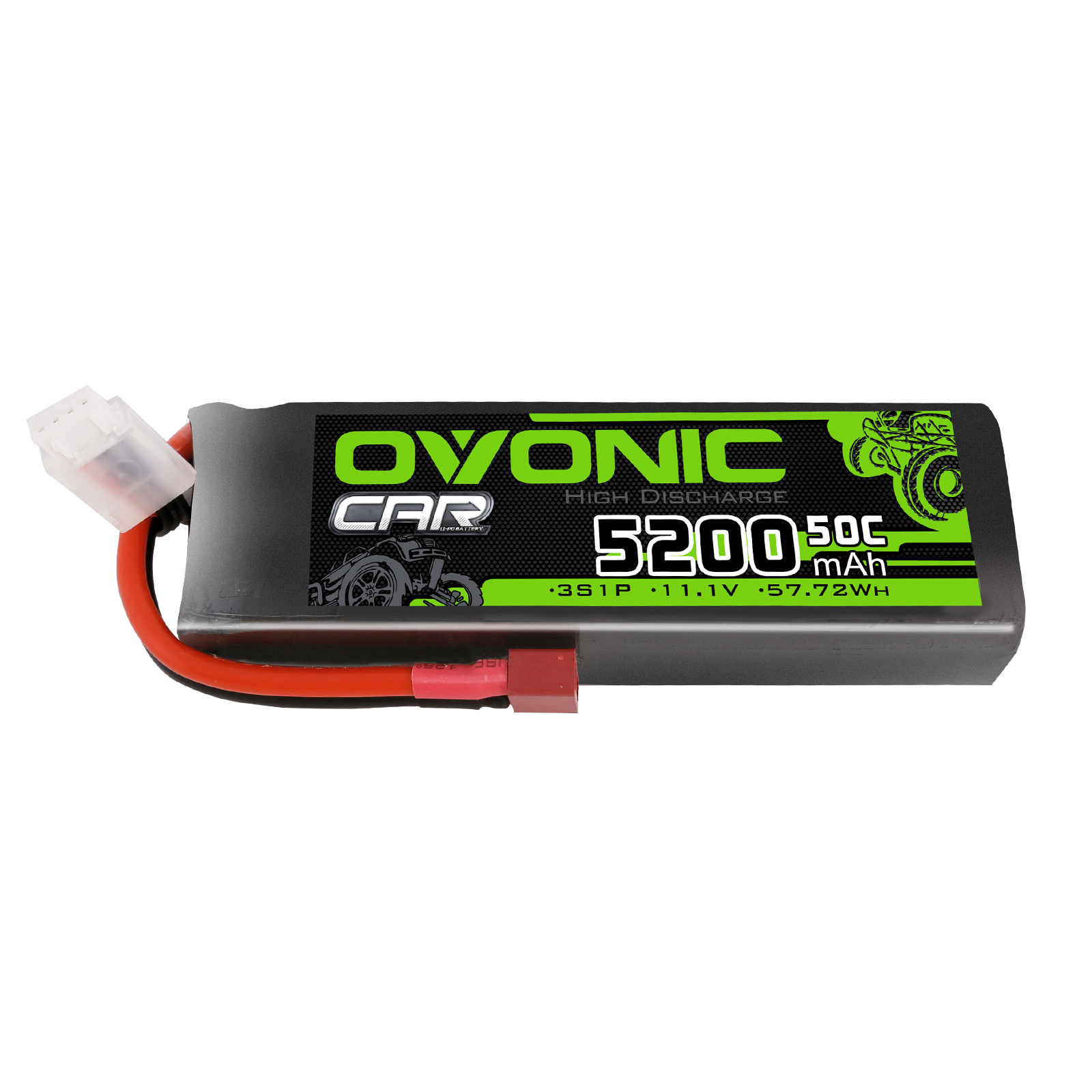Ovonic 50C 5200mAh 11.1V 3S LiPo Battery with XT60 Plug for 1/10scale RC Car