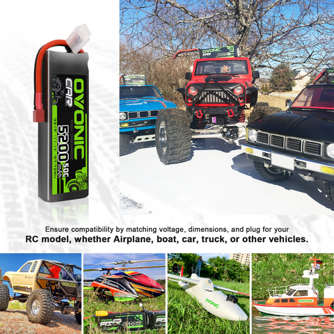 Ovonic 50C 5200mAh 11.1V 3S LiPo Battery with XT60 Plug for 1/10scale RC Car