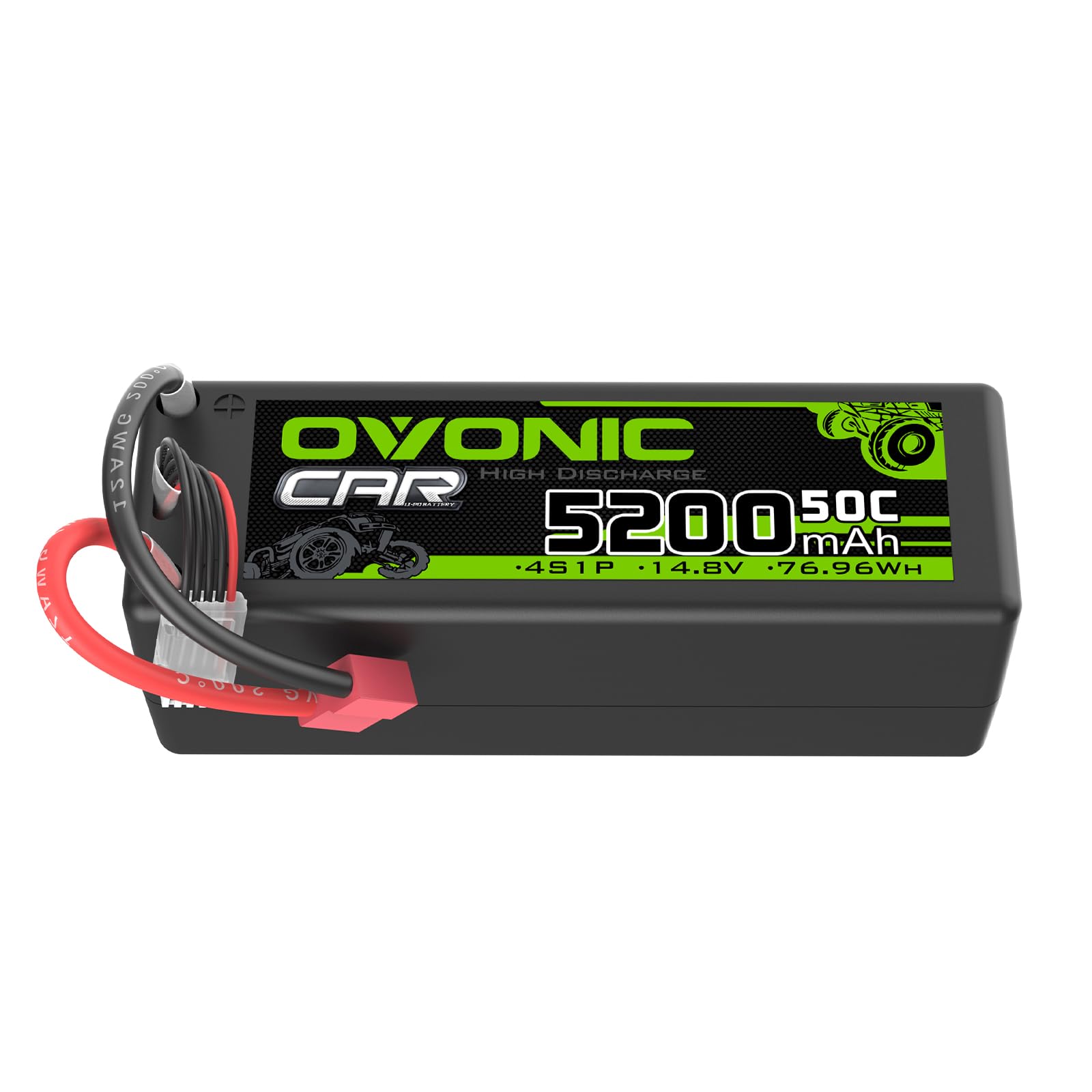 OVONIC 4S 14.8V 5200mAh 50C Hardcase Lipo Battery with T Plug