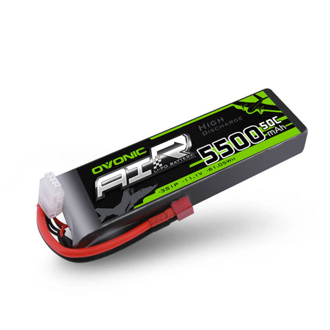 OVONIC 3S LiPo Battery Pack 5500mAh 50C 11.1V with Deans Plug for 1/8 Arrma RC Car