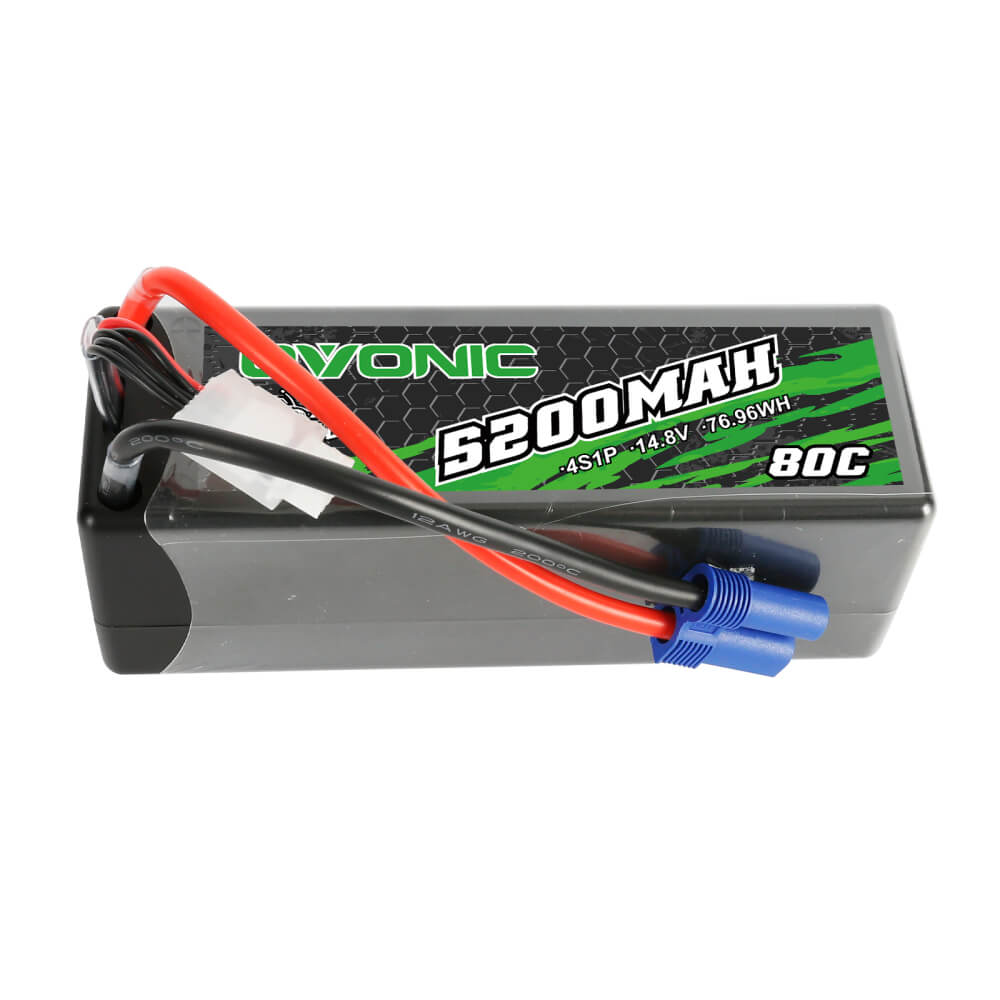 Ovonic Rebel 80C 14.8V 5200mAh 4S Hardcase#14 LiPo Battery For ARRMA 8S Car- EC5 Plug - Ampow