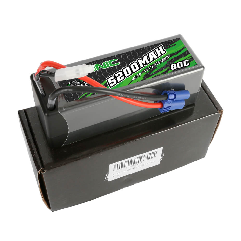 Ovonic Rebel 80C 14.8V 5200mAh 4S Hardcase#14 LiPo Battery For ARRMA 8S Car- EC5 Plug - Ampow