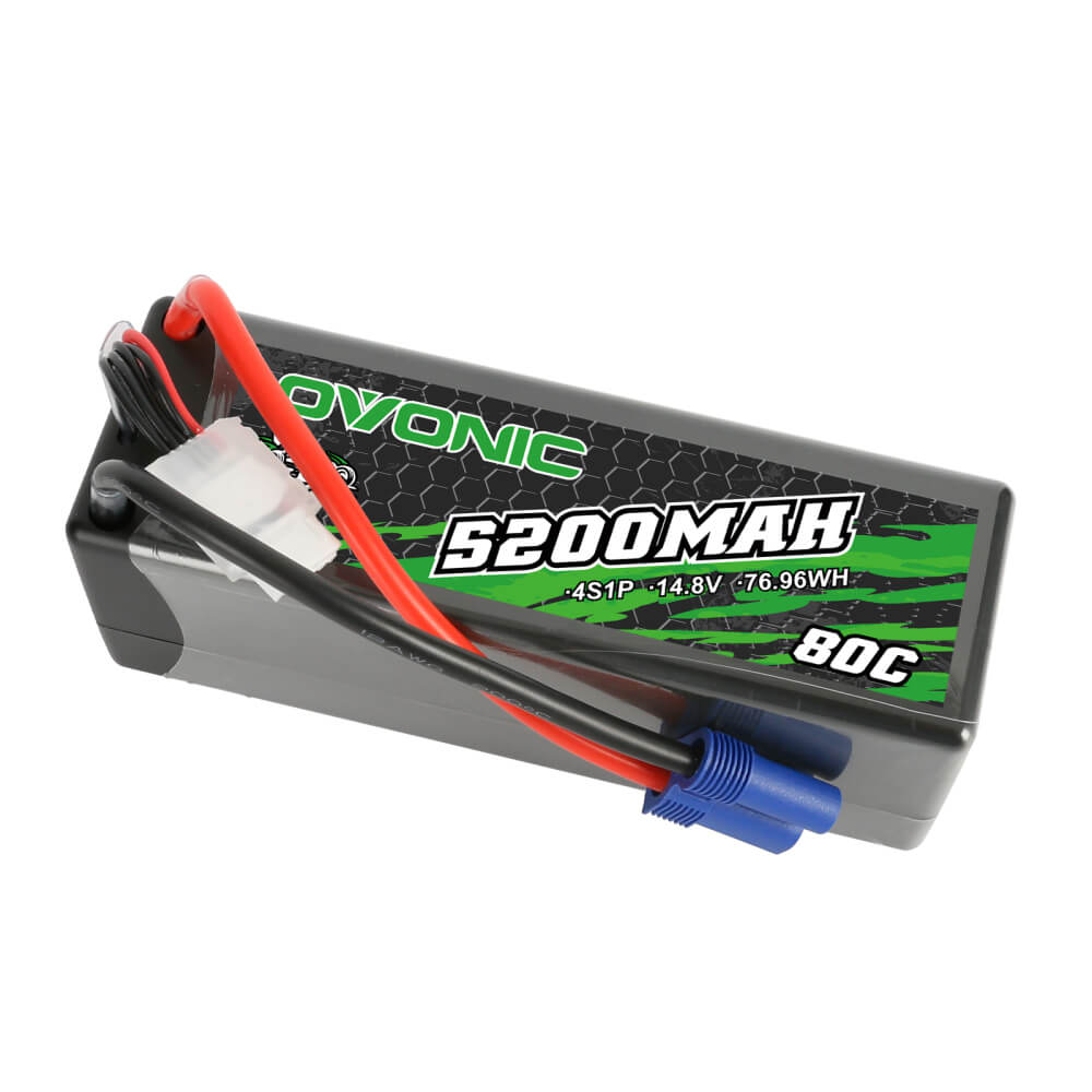 Ovonic Rebel 80C 14.8V 5200mAh 4S Hardcase#14 LiPo Battery For ARRMA 8S Car- EC5 Plug - Ampow